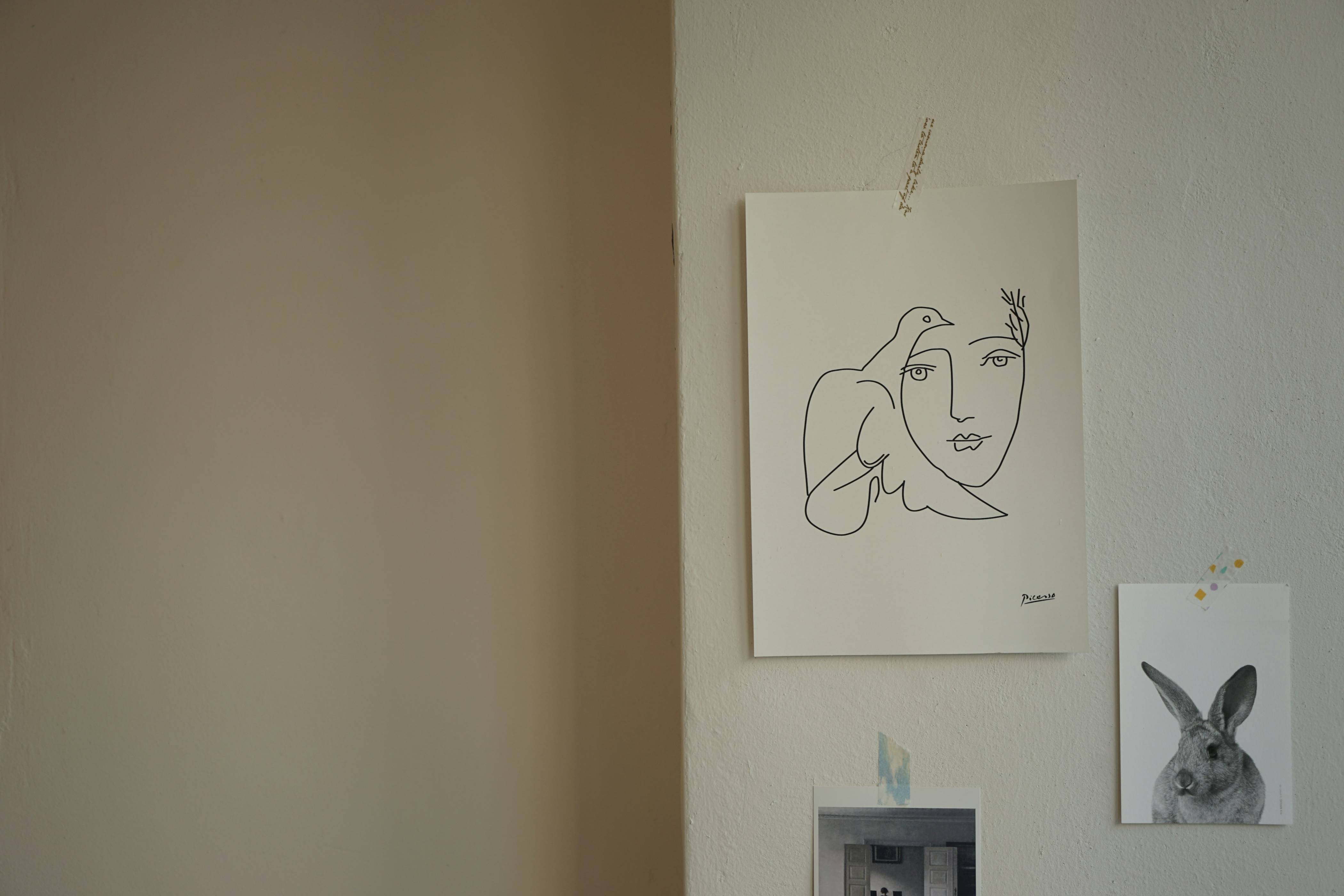a drawing on a wall