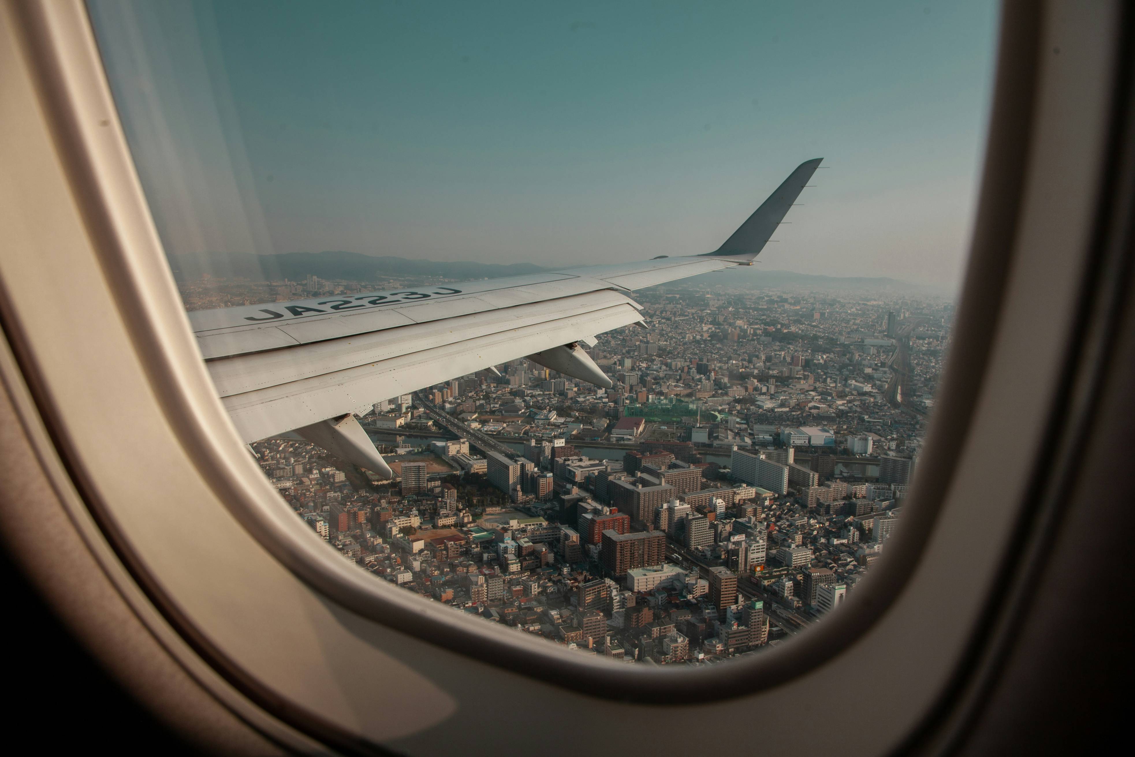 white airplane wing
