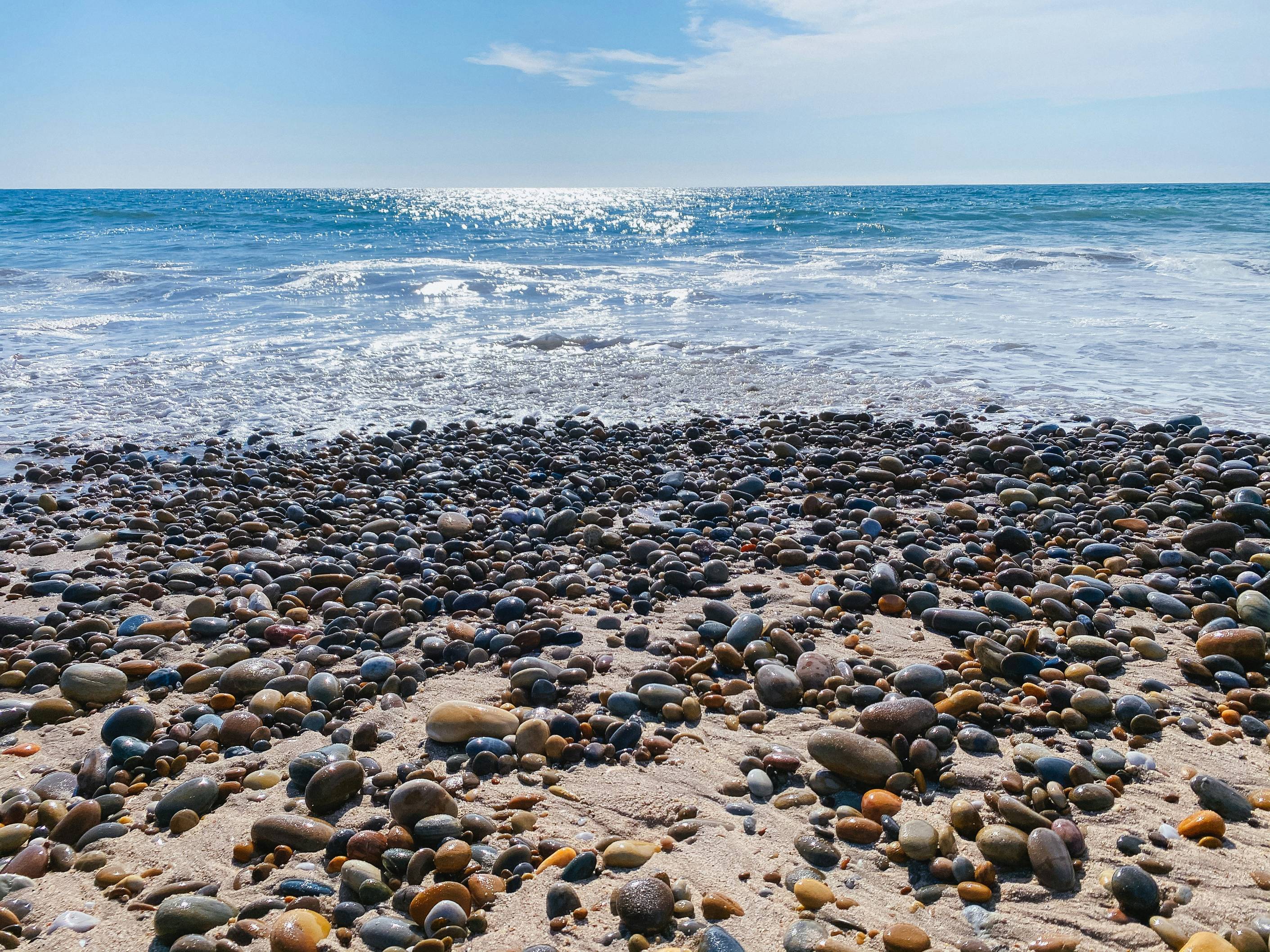 brown and black stones on seashore during daytime