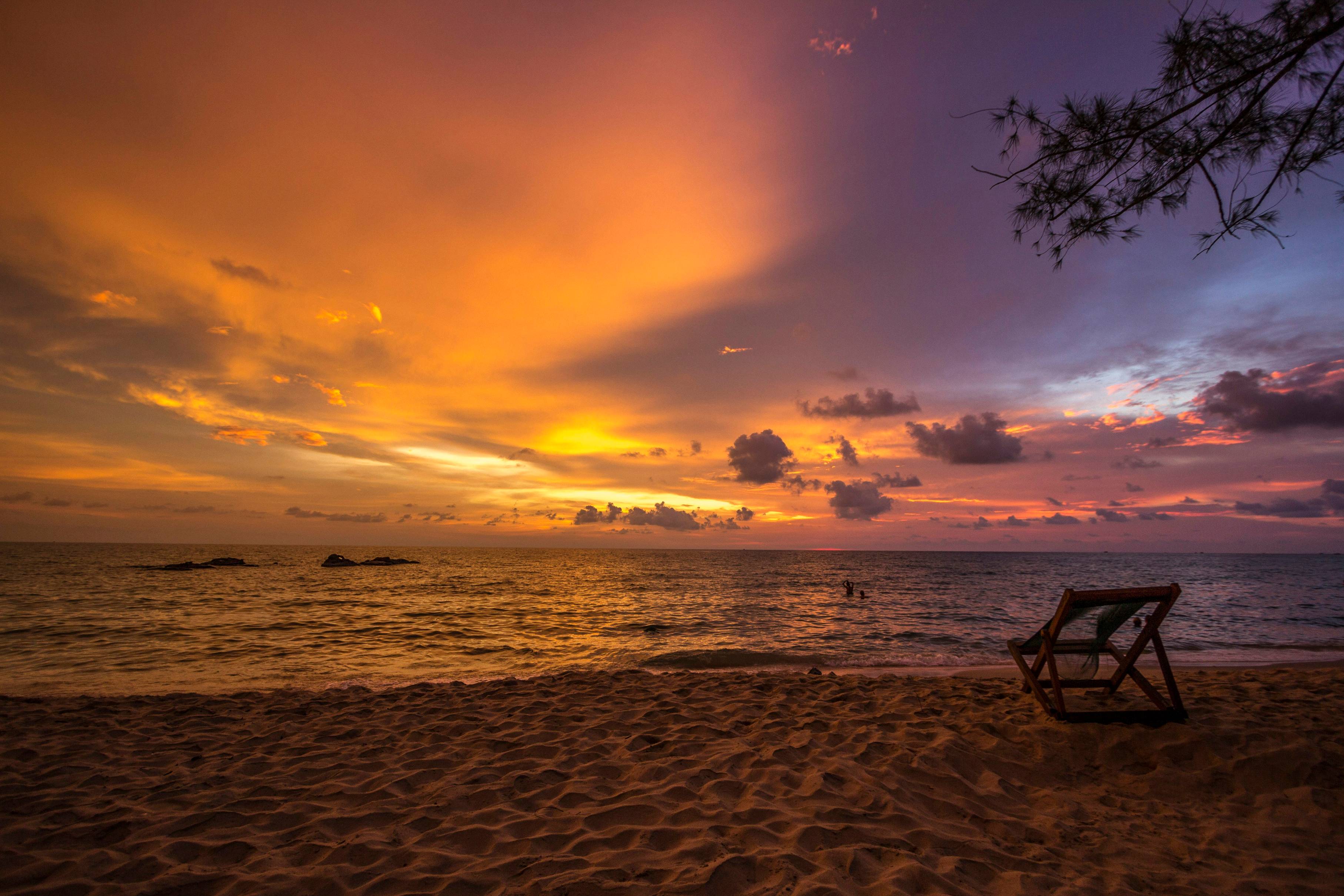 seashore during golden hour